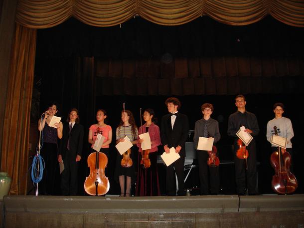 Ms. R. Gutman, the Chair for YAA, presenting Awards to the Winners of Young Artist Award Competition 2005, at the Etude Cloub of Berkeley, CA, USA. To see the names of all the winners, please, click on the button "More About Etude Club"